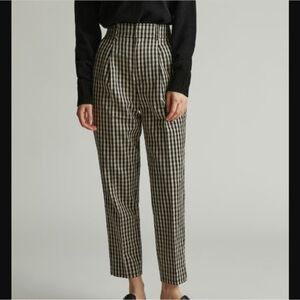 NWT Everlane Way High Draper Tapered Pants in Khaki/Black